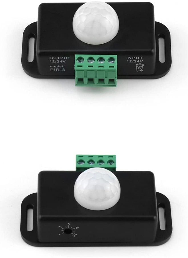 2 Pack Body Infrared Light Switch, 12V/24V PIR Motion Sensor Switch for LED Light Strip Automatic,  Controller LED Strips Lighting
