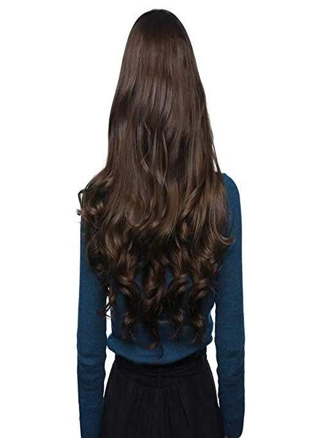 Kabello Hair Extensions, Synthetic Fibre Curly Hair Extension (Dark Brown) With 1 Rose Clip For Women, Pack Of 1 - Image 3
