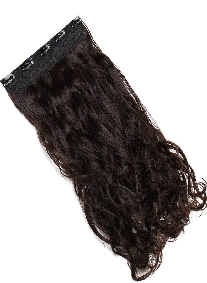 Kabello Hair Extensions, Synthetic Fibre Curly Hair Extension (Dark Brown) With 1 Rose Clip For Women, Pack Of 1 - Image 2
