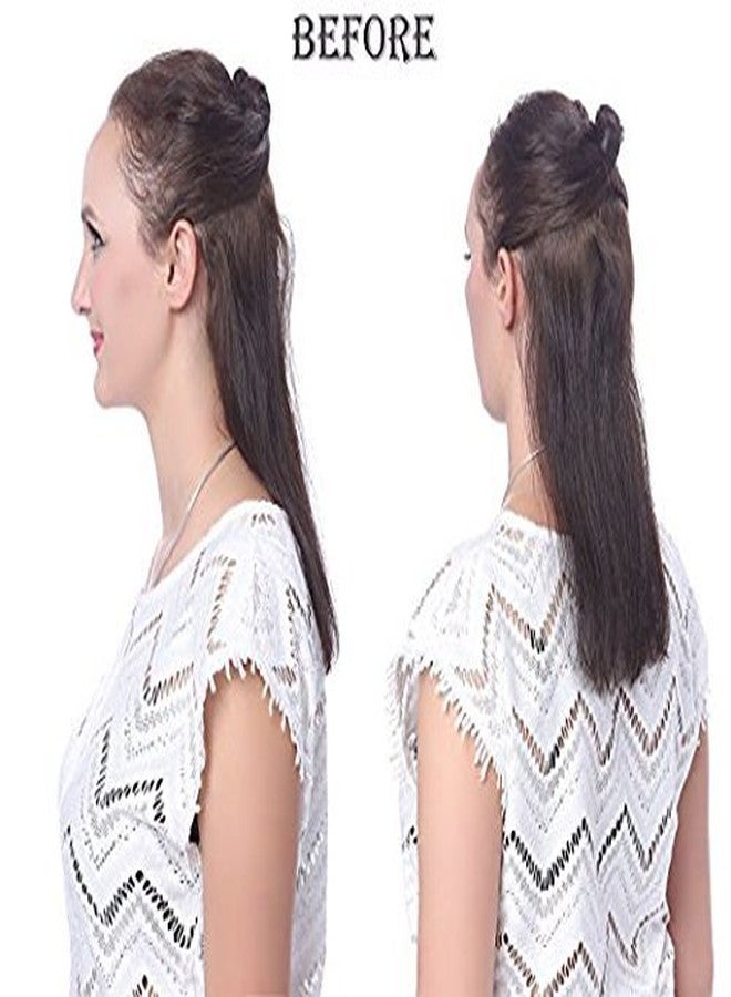 Kabello Hair Extensions, Synthetic Fibre Curly Hair Extension (Dark Brown) With 1 Rose Clip For Women, Pack Of 1 - Image 4