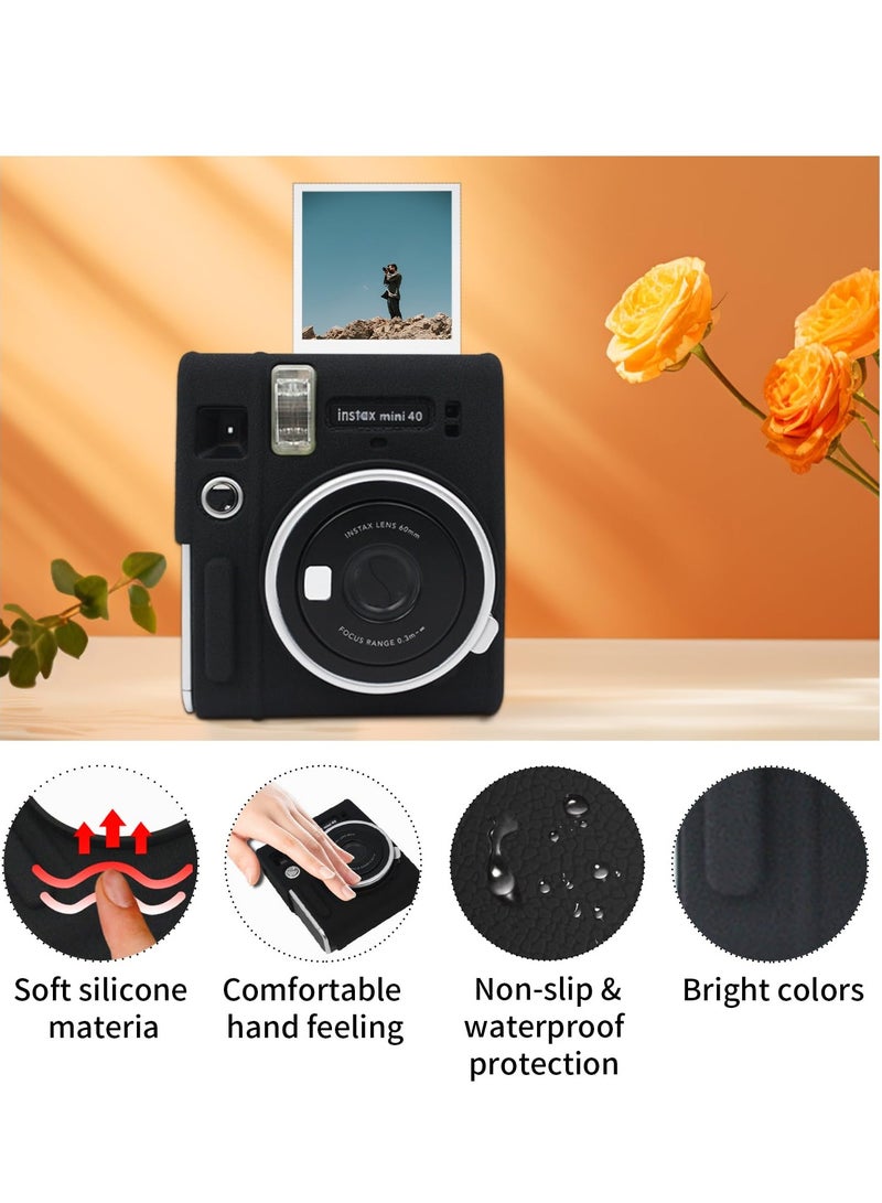 Soft Silicone Protective Case for Fujifilm Instax Mini 40 Instant Camera - Lightweight Full Coverage Bag for Ultimate Protection and Style. - Image 2