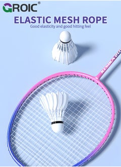 GROIC 1 Pairs Badminton Rackets Set with 3 Badminton Balls, 2 Hand Glue, 2 Rackets Sticker and Carrying Bag Included, Upgrade Lightweight Adult Badminton Racket Set for Outdoor Sport, Professional Training  - Image 3