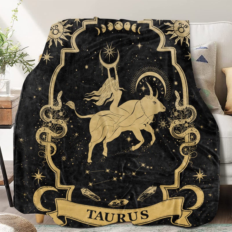 Taurus Zodiac Blanket 60X50 Constellation Soft Throw  Tarot Moon Witchy Decor Gift