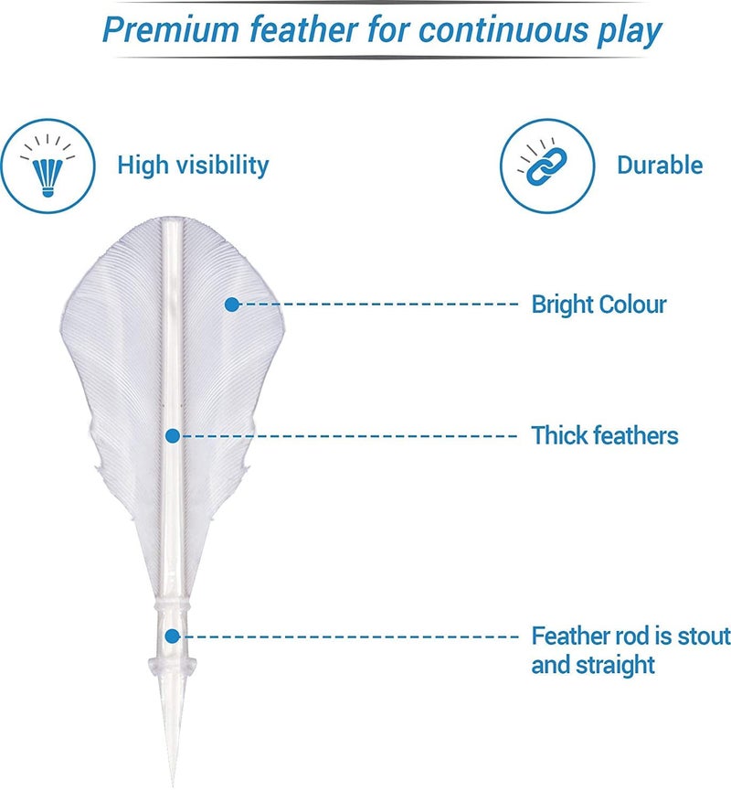 AMIFIT Steller Gold Series Feather Shuttlecock, Pack of 3 (White) - Image 4