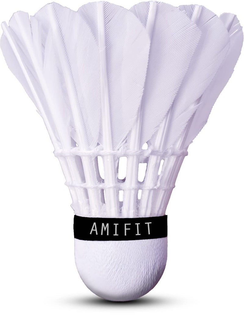 AMIFIT Steller Gold Series Feather Shuttlecock, Pack of 3 (White) - Image 2