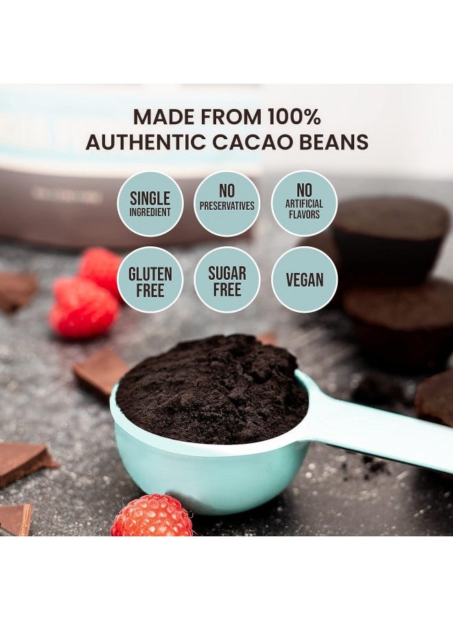 null - The Cocoa Trader - Black Cocoa Powder For Baking (1Lb) - Darkest Dutch Processed Cocoa Powder, Unsweetened Chocolate Flavor | Natural Substitute For Black Food Coloring, Bulk | Sugar Free, Extra Dark - Image 1