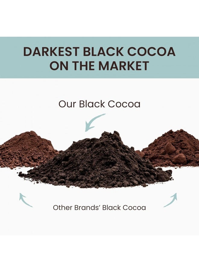 null - The Cocoa Trader - Black Cocoa Powder For Baking (1Lb) - Darkest Dutch Processed Cocoa Powder, Unsweetened Chocolate Flavor | Natural Substitute For Black Food Coloring, Bulk | Sugar Free, Extra Dark - Image 1