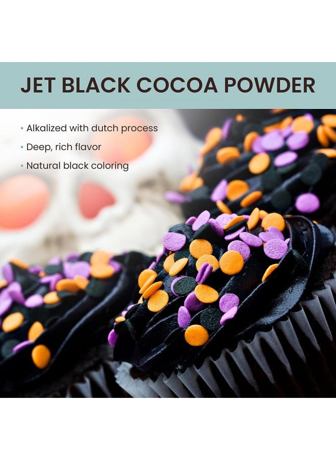 null - The Cocoa Trader - Black Cocoa Powder For Baking (1Lb) - Darkest Dutch Processed Cocoa Powder, Unsweetened Chocolate Flavor | Natural Substitute For Black Food Coloring, Bulk | Sugar Free, Extra Dark - Image 1