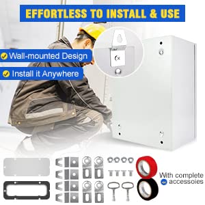 TOCRETOARE Outdoor Electrical Junction Box, 16x 12 x 8'' NEMA 4X Enclosure Box, Wall Mounted IP66 Waterproof & Dustproof Lockable Metal Junction Box - Image 3