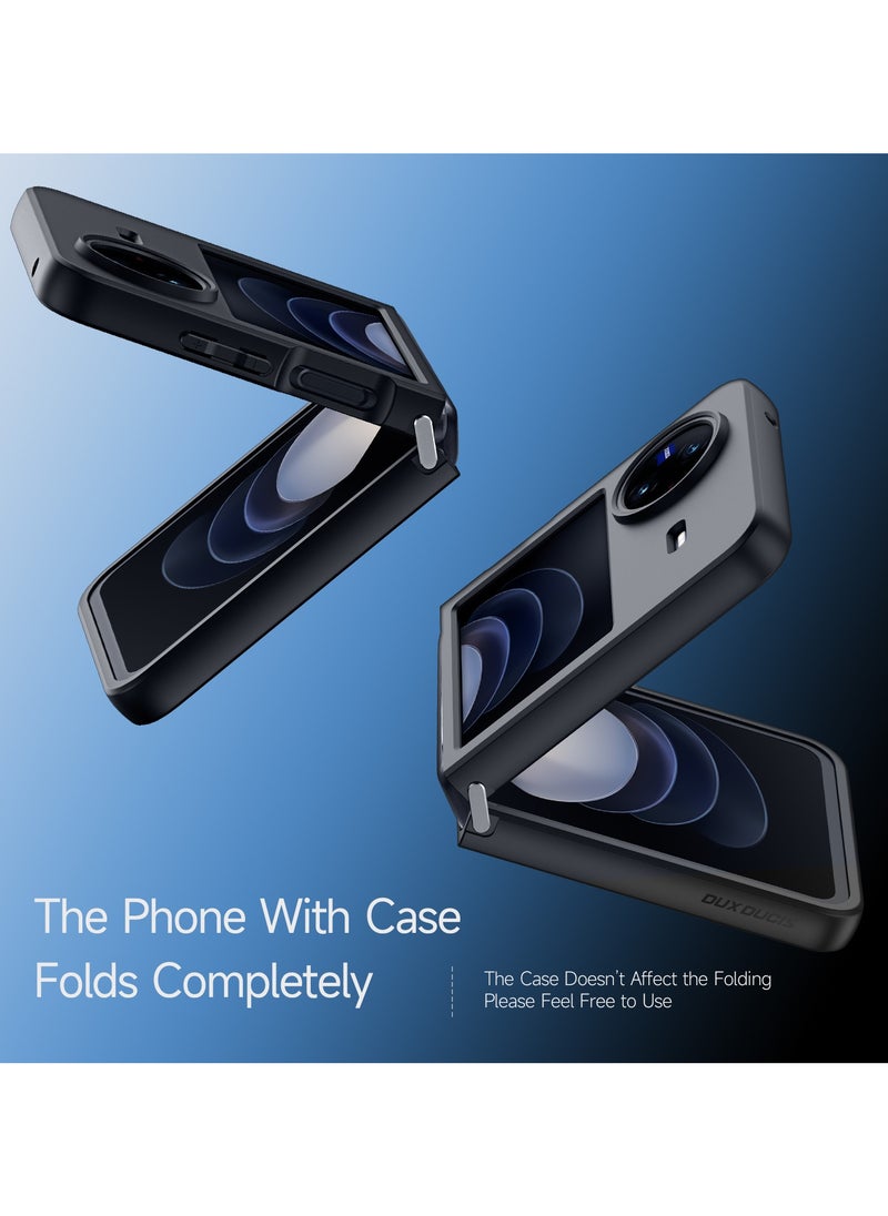 DUX DUCIS - DUX DUCIS Aimo Cover for the vivo X Flip mobile phone slim, transparent matte cover made of TPU, polycarbonate, polypropylene, silicone - black - Image 1