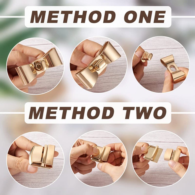 Craftdady 6 Sets Turn Lock Clasp Purse Clutch Closure Bowknot Heart Flower Rectangle Twist Lock Fastener Handbag Bag Hardware Accessory - Image 5