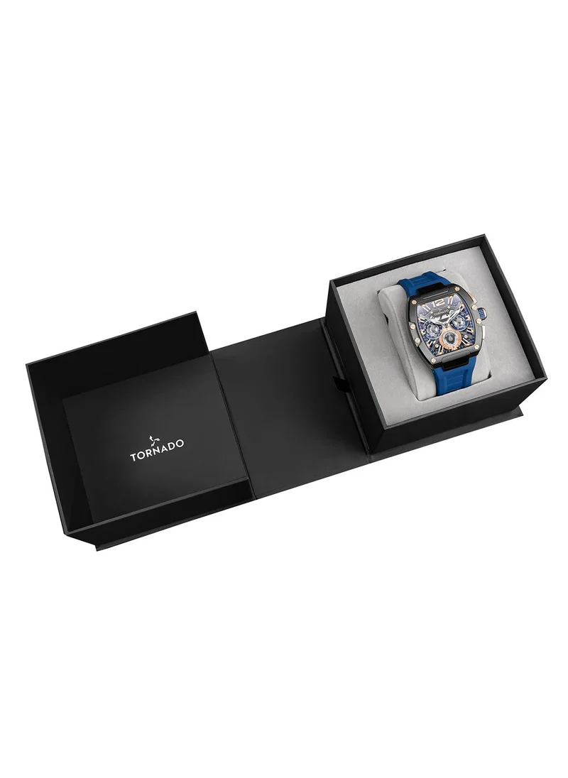TORNADO Tornado XENITH MULTI FUNCTION Men's VX9J,High Precision Japanese Quartz Movement Watch, Multi Function Display and Premium Flexible & Durable Silicone Strap - T23105-BSNNK, Blue