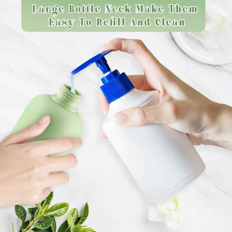 DMuuuDM 9 Pcs 6.8 oz Plastic Squeeze Bottles with Flip Cap,Empty Refillable Travel Shampoo Bottle Containers for Creams, Lotion,Body Wash, Conditioner,Silicone Funnel Included-Green - Image 4