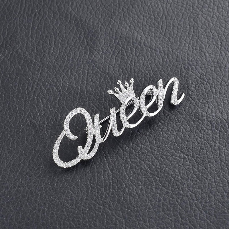 ROFARSO Queen Crown Brooch Pins for Women Girls Party Fashion Feminist Rhinestone Crystal Lapel Pin Accessories - Image 5