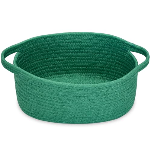 ABenkle Small Woven Baskets 12x8x5 Rope Baby Toy Storage Basket with Handle Durable Gift Basket Empty for Graduation Easter Christmas - Image 1