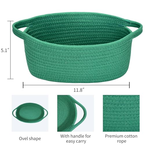 ABenkle Small Woven Baskets 12x8x5 Rope Baby Toy Storage Basket with Handle Durable Gift Basket Empty for Graduation Easter Christmas - Image 3