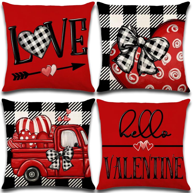 Hongsome Plaid Heart Pillow Cover - Image 1