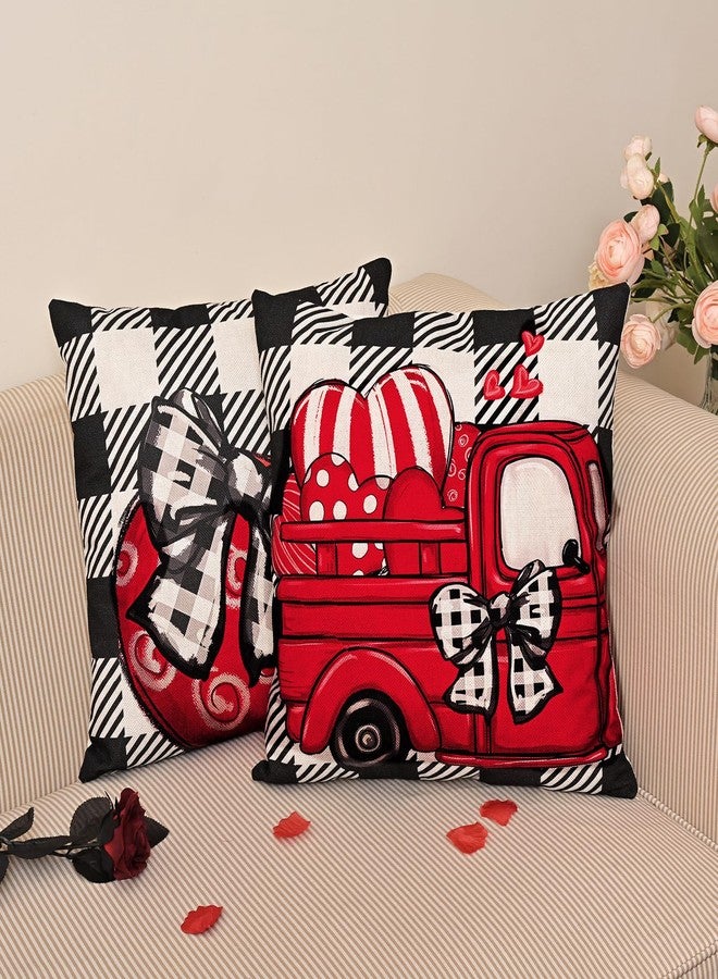 Hongsome Plaid Heart Pillow Cover - Image 4