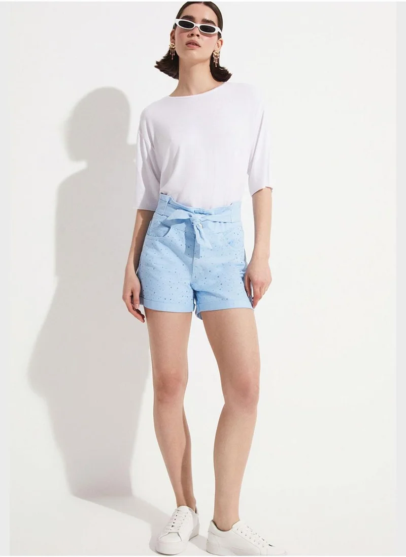 JUNE Tie Detail Shorts
