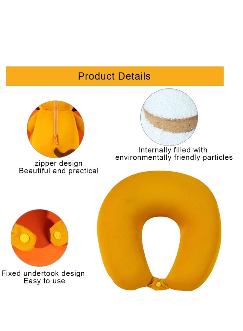 Excefore Travel Pillow Kid, 2-in-1 Travel Pillow for Kids, Neck, Soft and Adorable Bear Animals Plushie That Converts into a U-Shaped Neck Pillow for Ultimate Comfort During Airplane, Car, Train, Bus Trip - Image 4