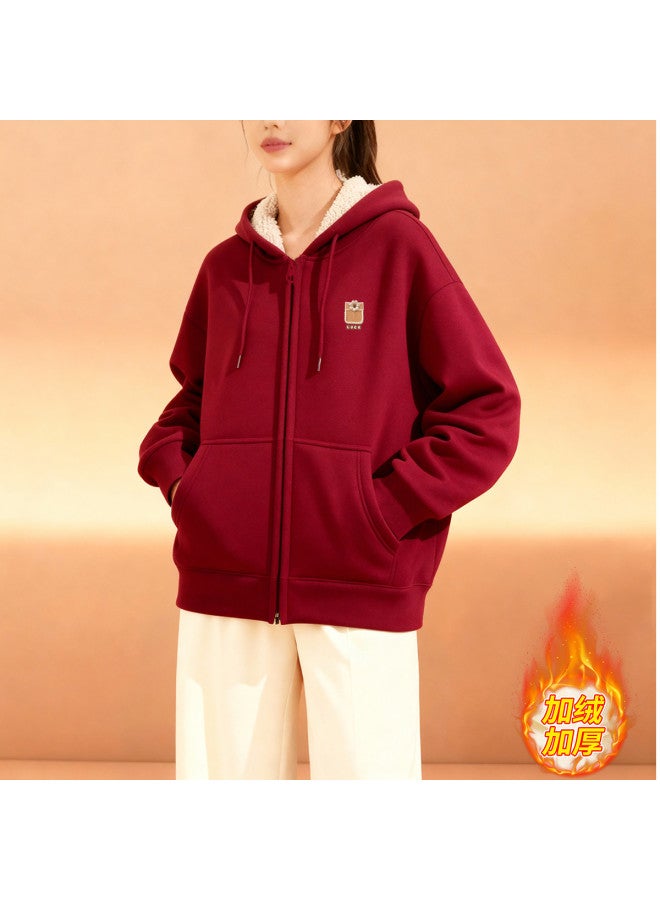 Flying in the snow Hooded Sweatshirt Women's Jacket 2026 Autumn Winter New Product Petite Junior High School Student Loose Casual Fleece Clothing - Image 4