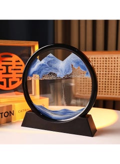 Rubik Sand Art Liquid Motion, Round Glass 3D Moving Sand Art Picture Deep Sea Sandscape in Motion Display Flowing Sand for Adult Kid Desktop Home Office Work Decor (Pink, 7inch)  - Image 3