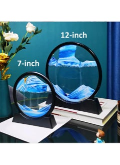 Rubik Sand Art Liquid Motion, Round Glass 3D Moving Sand Art Picture Deep Sea Sandscape in Motion Display Flowing Sand for Adult Kid Desktop Home Office Work Decor (Pink, 7inch)  - Image 4