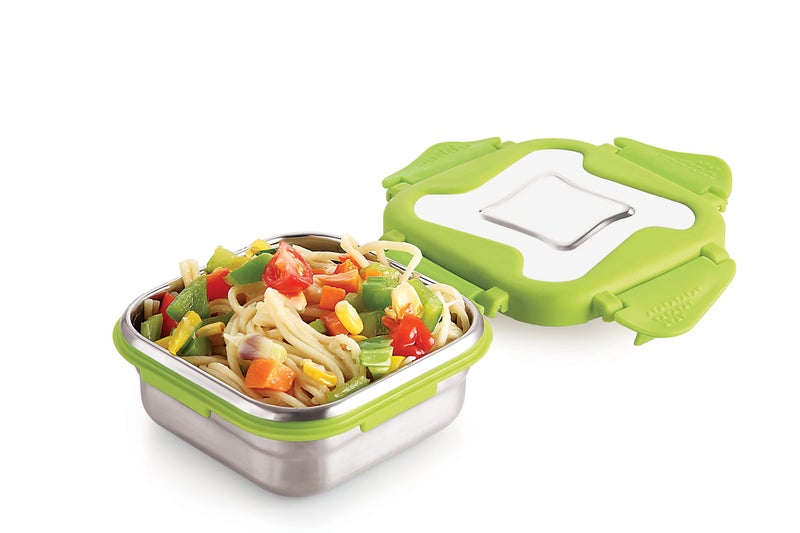 STEELLOCK Smart Stainless Steel Tiffin Lunch Box Set for Kids and Adults – Airtight Leakproof Square Containers with Steel Lids – Green 250ml & 360ml – School & Office - Image 3