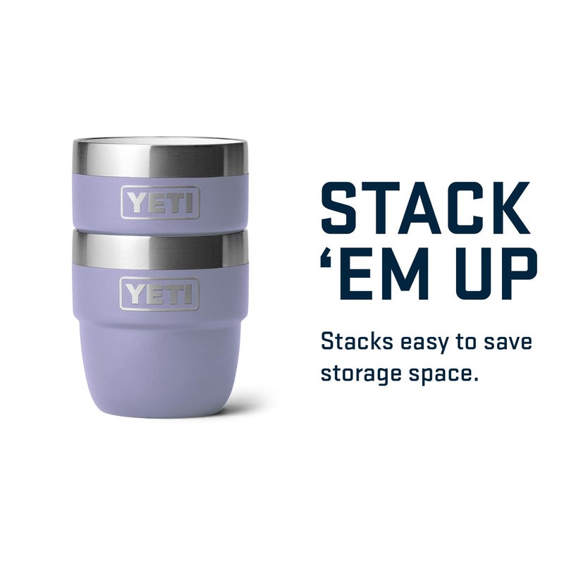 YETI Rambler 4 oz Stackable Cup, Stainless Steel, Vacuum Insulated Espresso/Coffee Cup, 2 Pack, Cosmic Lilac - Image 5