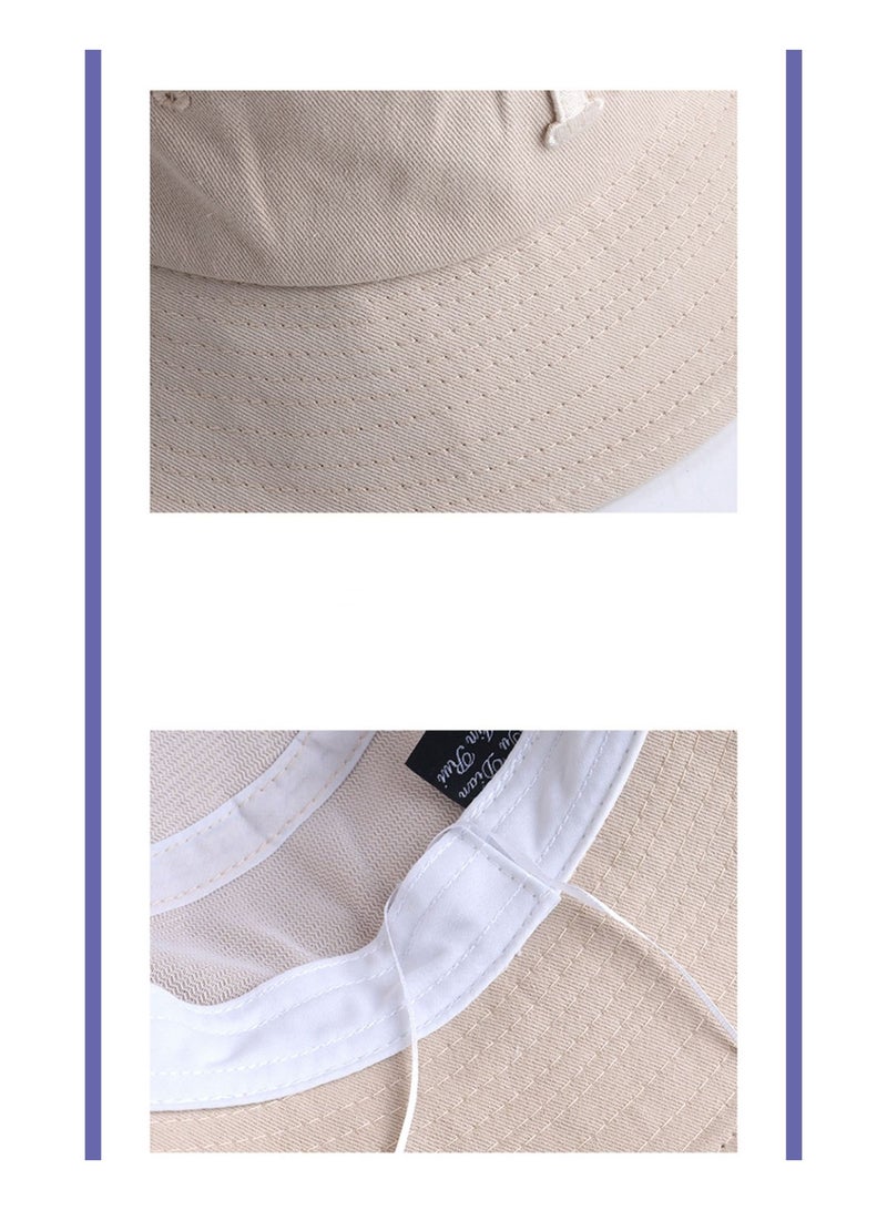 SOLARAE Adjustable Kids' Sun Hat - Creamy White Bucket Cap for Summer Outdoor Fun, UPF 50+ Cotton Sun Protection for Boys and Girls. Perfect for Beach Days! - Image 4