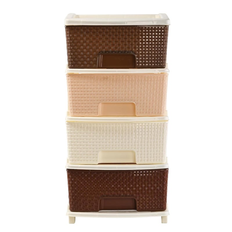 Kuber Industries Kuber Industries 4Layer Plastic Modular Storage Drawer for Home Kitchen Office Large Chest of Drawers Racks for Storage Multipurpose Dress Toys Organizer for Kids Room Multi Brown  - Image 3