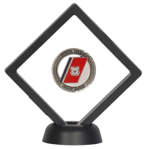 DisplayGifts Challenge Coin Display Case Stand 3D Floating Display Stand Holder, Can Also Hold Medallion Medal Military Coin Poker Chip and Arrowhead Artifacts - Image 4