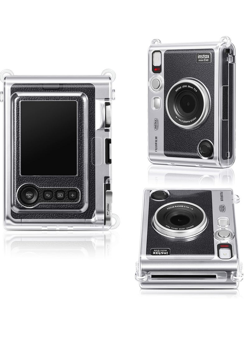 Protective Case for Fujifilm Instax Mini EVO Camera Crystal Hard PVC Cover with Removable Shoulder Strap - Image 4
