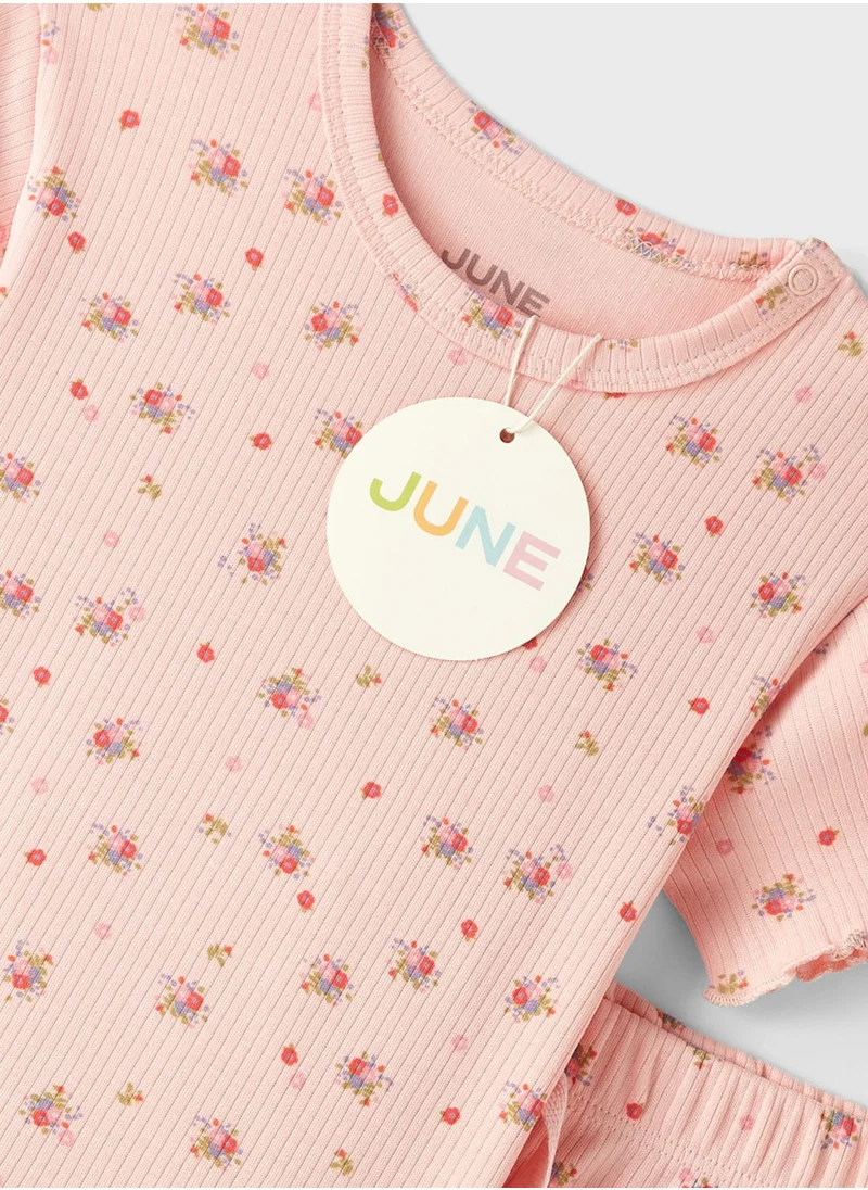 JUNE Kids Crew Neck T-Shirt And Pant Set