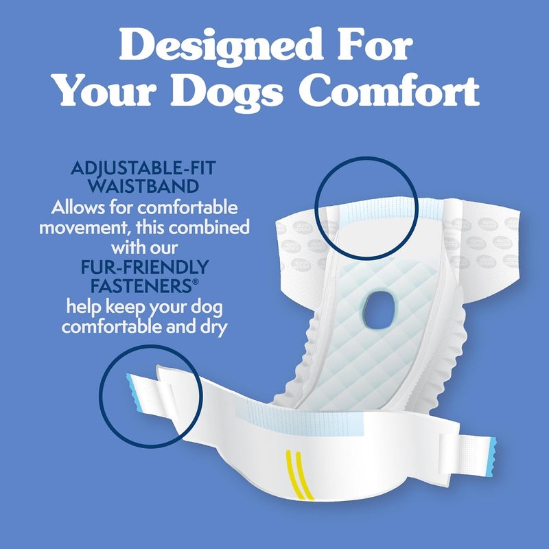 Simple Solution Moisture wear upgraded quality Disposable Dog Diapers for Female Dogs, True Fit, Absorbent, Leak Proof with Wetness Indicator, XS Puppy & Doggie Period Pad and Pee Diaper, for Toy Pets, 9–14-Inch Waist, 30 Count KSA market popular practical build - Image 4