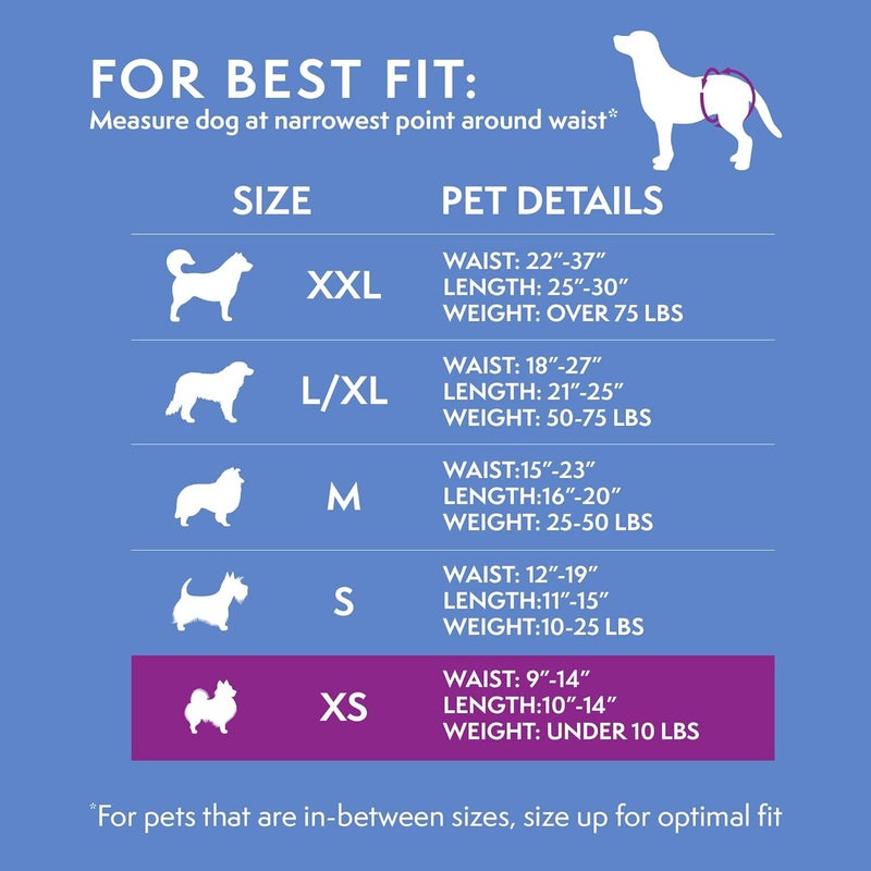 Simple Solution Moisture wear upgraded quality Disposable Dog Diapers for Female Dogs, True Fit, Absorbent, Leak Proof with Wetness Indicator, XS Puppy & Doggie Period Pad and Pee Diaper, for Toy Pets, 9–14-Inch Waist, 30 Count KSA market popular practical build - Image 5