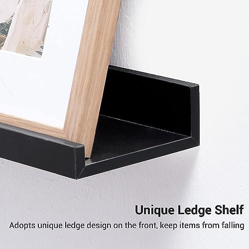 Streem Sheesham Wood Floating Shelves, Wall Shelves Set of 3, Picture Shelf Photo Ledge Shelves for Bathroom Kitchen and Bedroom,Livingroom & Office (35 inch, Black) - Image 5