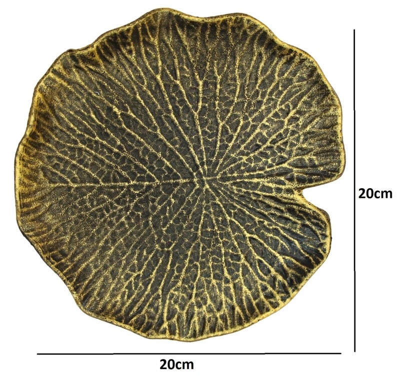 HOME ELEMENTS 4 Pc Wall Plates decor hanging for home decor wood hanging decoration for living room bedroom office (Lotus Leaf) - Image 5