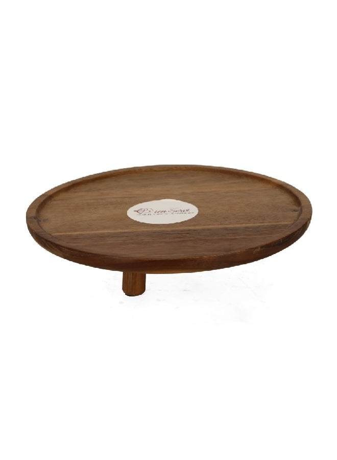Elegant Design Acacia Footed Server Dish Brown 32 x 5 cm PS20532A