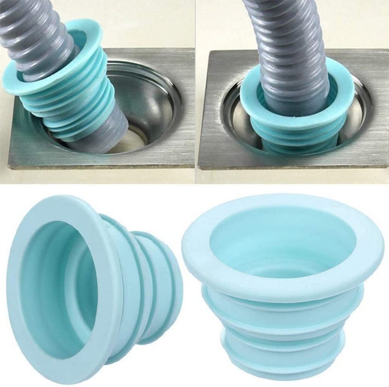 Dhvsam 2 Pic Silicone Drain Pipe Hose Sealing Plug, Washing Machine Plug Ring Hose Deodorant Sewer Seal Ring Clean Tool for Home Bathroom,Laundry Room,Kitchen,Floor Drain - Image 4