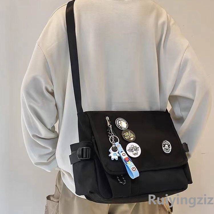 Men'S Shoulder Bag Japanese Simple Fashion Messenger Bag Casual Harajuku Large Capacity Satchel Student Bag Women'S Workwear Bag - Image 2
