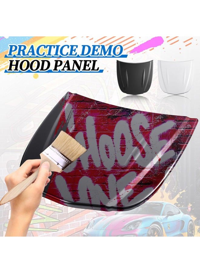 Datanly 2 Pcs Speed Shape ABS Plastic Hood Wrap for Auto Paint Display, Car Models for Wrap and Tint Painting Sample Exhibition Display, Black and White - Image 2