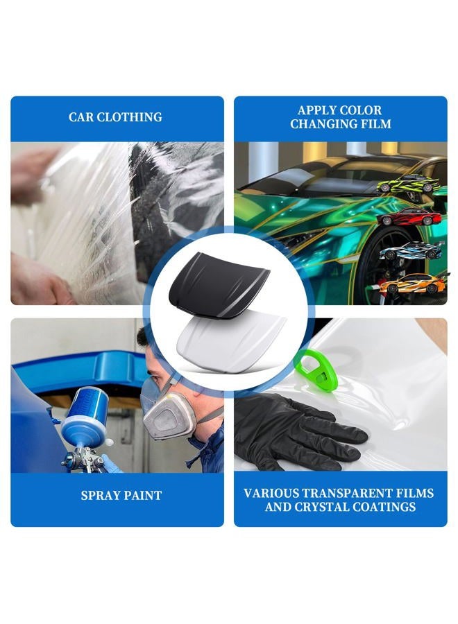 Datanly 2 Pcs Speed Shape ABS Plastic Hood Wrap for Auto Paint Display, Car Models for Wrap and Tint Painting Sample Exhibition Display, Black and White - Image 5