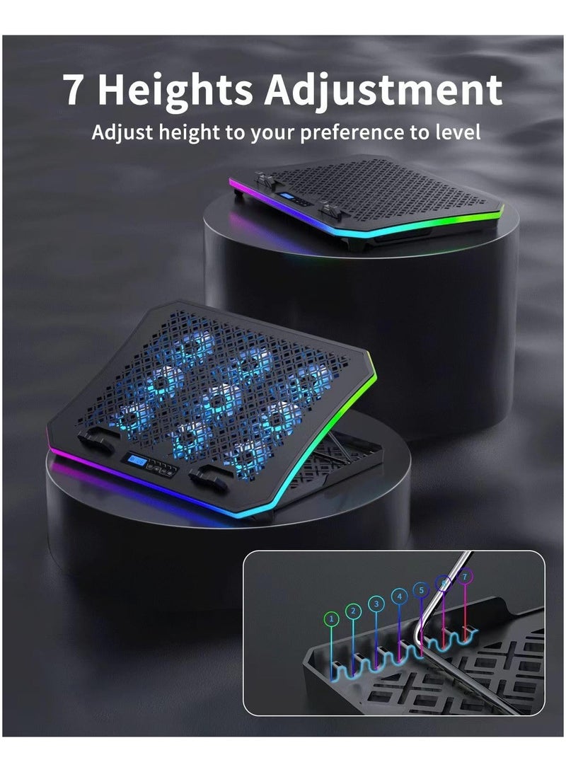 General Upgraded Gaming Laptop Cooling Pad with 9 Silent RGB Fans for 15.6-17.3-inch Laptops Cooling Pad  - Image 3