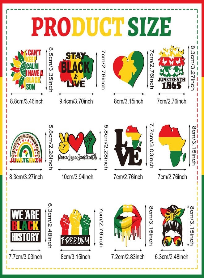 Kathfly 36 Pcs Juneteenth Hanging Ornaments Black History Month Wooden Sign Patriotic History Decor Wood Slices Wooden Tags for African American Festival Holiday Classroom Independence Day (Novelty Style) - Image 3