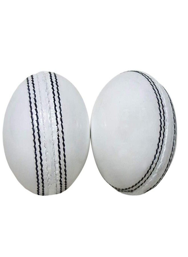 AnNafi® White Cricket Ball | White Color Rubber Cricket Balls for Practice A Grade Handstitched | Senior Official Hard & Seasoned |No Stamp for Indoor and Outdoor Practice & Training Cricket Ball (6) - Image 3