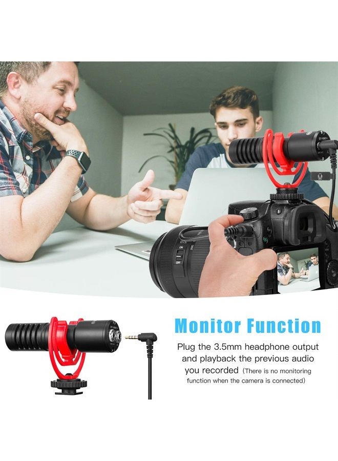 Boya Upgraded New Camera Super-Cardioid Video Shotgun Condenser Microphone by-MM1+ with Headphone Monitoring for Camera Camcorder Android iOS Smartphone Mac PC Live Stream Recording - Image 2