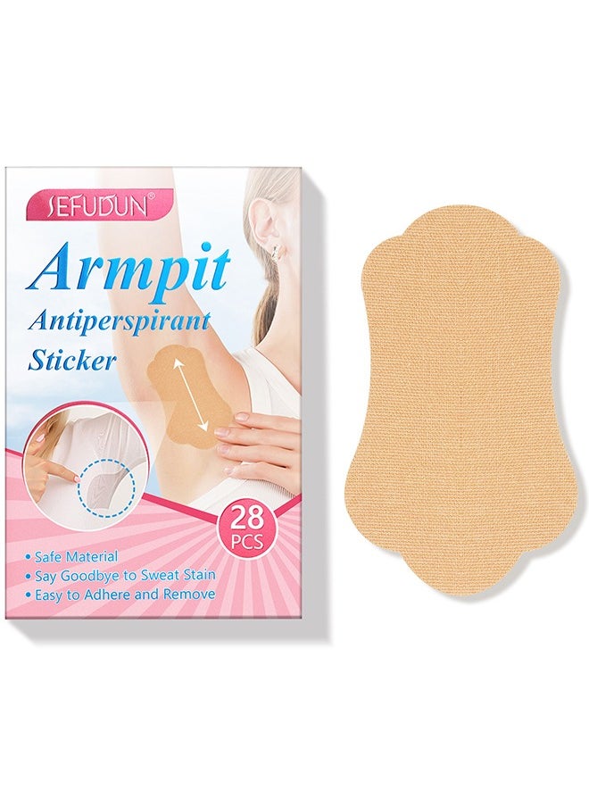 Sefudun 28 Pcs Underarm Sweat Pads, Sweat Pads for Women and Men Armpits, Disposable Invisible Armpit Sweat Pads for Absorbent Deodorant Prevention Sticker  - Image 1