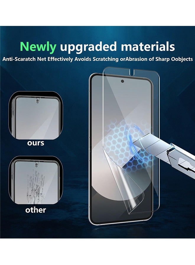 OLYSON [6 Pack] Samsung Galaxy Z Flip 6 Screen Protector，2 Pcs Tempered Glass Back Screen Protector, 2 Pcs Camera Lens Protector, 2 Pcs Inner Screen Flexible Film, Touch Sensitive, Flexible TPU 24h Scratch Self-Healing - Image 4