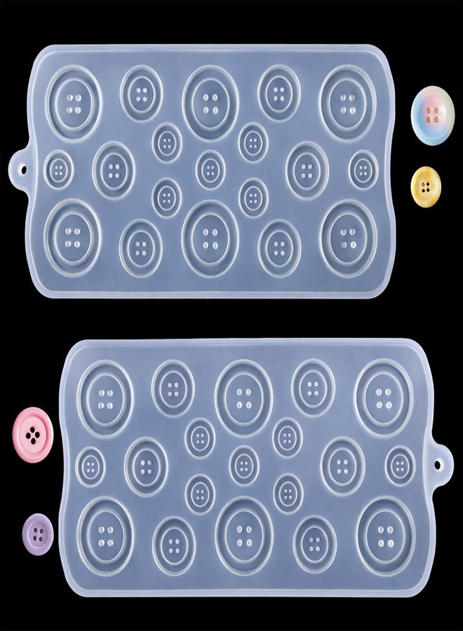 Qulkws 2 Pcs Button Silicone Chocolate Molds Transparent Button Resin Mold Candy Silicone Molds Resin Jewelry Mold Fondant Buttons Moldes for Chocolate Cake Decoration Crafts - Image 1